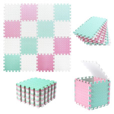 Tamiplay Foam Play Mat For Baby 04 Inch Thicked Interlocking Floor Mats With Solid Colors Squares Nontoxic Baby Play Mat Ev