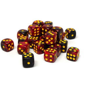 25 Count Pack Of 12Mm D6 Dice Matching Collection Of 6 Sided Dice With Pips Lava Swirl