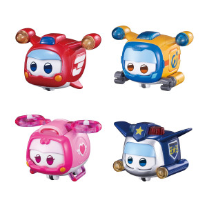 Super Wings Toys, 4 Pcs Super Pet Sets, Glow And Face-Changing Transformer Toys Jett Donnie Paul Dizzy Pet, Stacking Toys For Toddlers Kids 3 4 5 6 7 Year Old