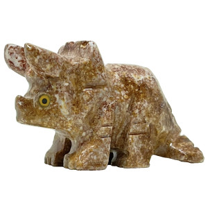 Nelson Creations Llc Triceratops Dinosaur Natural Soapstone Handcarved Animal Carving Charm Totem Figurine 15 Inch