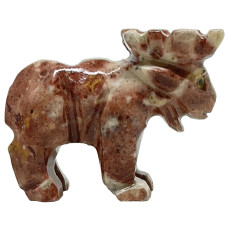 Nelson Creations Llc Moose Natural Soapstone Handcarved Animal Charm Totem Stone Carving Figurine Inch 15 Inch