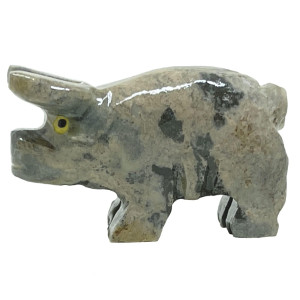 Nelson Creations Llc Pig Natural Soapstone Handcarved Animal Charm Totem Stone Carving Figurine 15 Inch