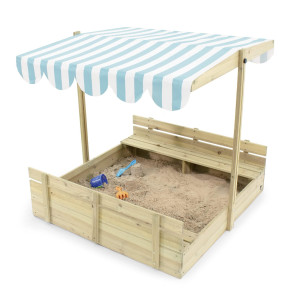 Plum Sandpit With Canopy Wooden Sandpit Sandbox With Sun Protection Roof The Heightadjustable Canopy Two Wooden Side Benche