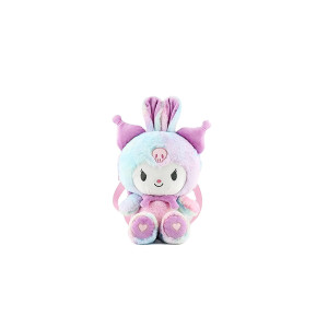 Awcvire Kuromi My Melody Plush Backpack 157 Cute Cartoon Figure Plush Doll Schoolbag For Kids And Girls Adorable Plush Bag