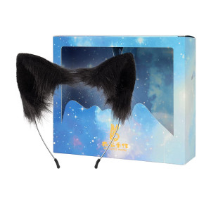 Cat Fox Wolf Ears Cosplay Long Fur Hair Headband Wolf Animal Anime Halloween Cosplay Costume For Girls