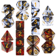 2 Set 11 Dice Set Polyhedral Dice Set Multisided Dice Set Smooth Touch With Drawstring Bag Compatible With Rpg Mtg Table Game Di