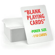 Wjpc 110Pcs Poker Size Blank Playing Cards Index Flash Cards Learning Cards For Diy Game Card Writing Drawing Painting