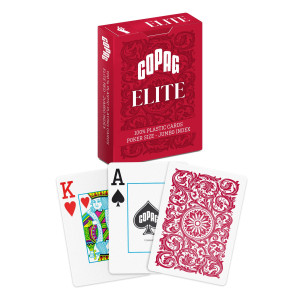 Copag Elite 100 Plastic Playing Cards Poker Size Jumbo Index Single Deck Red