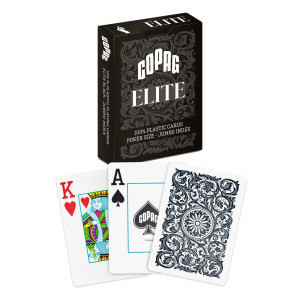 Copag Elite 100 Plastic Playing Cards Poker Size Standard Jumbo Index Single Deck Black