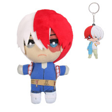 Linkom Anime Stuffed Toy Figure Cute Cartoon Boku No Hero Plush Toy Doll With Keychains4Inches Todoroki Shoto