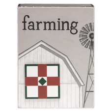 Faith Family Farming Quilt Star Box Sign 3 Asstd.