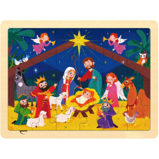 Nativity Scene Kids 24 Piece Puzzle For 3 Year Old Unique Shape Jigsaw Pieces Christmas Wooden Jigsaw Puzzles For Toddlers Ages