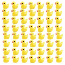 Kuanfine 60 Pcs Tiny Duck Figures Mini Resin Duck Miniature Bead Slime Charms For Dollhouse Garden Landscape Aquarium Decoration