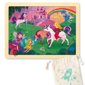 24 Piece Puzzles For Kids 3 Year Old Unique Shape Jigsaw Pieces Fairy Princess Wooden Jigsaw Puzzles For Toddlers Preschool P