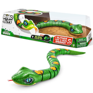 Robo Alive Slithering Snake Series 3 Green By Zuru Batterypowered Robotic Light Up Reptile Toy That Moves Green 7150B