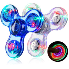 Gigilli Fidget Spinners 2 Pack Led Light Up Sensory Fidget Toys For Kids Adults Glow In The Dark Fidget Toys For Teens Boys Gi