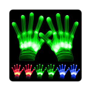 Uweidoit Led Gloves, Flash Finger Lights Gloves, 3 Colors 10 Modes Colorful Light Up Gloves Glowing Christmas Costume Clubbing Party Favors Toys For Boys Girls