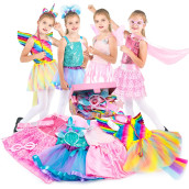 Fedio Dress Up Clothes For Little Girls - Kids Dress Up & Pretend Play Princess Dress Up Trunk Costume For Girls 3-6 Years