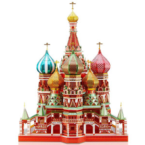 Piececool 3D Metal Puzzle Model Kits Saint Basils Cathedral Metal Building Kit For Adults Brain Teaser Diy Metal Model Kits For