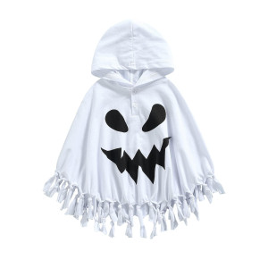 Wasaigood Infant Baby Halloween Cloak Toddler Kids Girls Boys Ghost Hooded Cosplay Clothes White Halloween Poncho Cape White 2