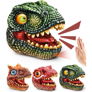 Small Dinosaur Hand Puppets Geyiie Kids Puppets Dino Toys For Boy Girls 35 Dinosaur Head With Roaring Sounds Toy Figures Vale