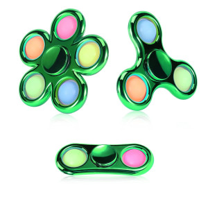 Jawhock 3 Pack Pop Fidget Spinner Simple Fidget Popper Spinner Push Pop Bubble Fidget Spinner Metallooking Fidget Finger Spi