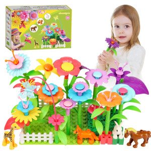 Abeautyme Flower Garden Building Toys For Girls Ages 36 Educaitonal Activity Stem Toy For Toddler Great Gift For Girls Boys