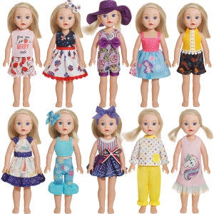 Windolls 145 Inch Doll Clothes For American Doll 10 Complete Sets 1415 Inch Doll Clothes Dresses Outfits Accessories Include