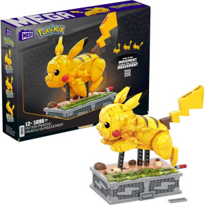 Mega Pokmon Building Toys Set Motion Pikachu With 1092 Pieces And Running Movement For Adult Collectors