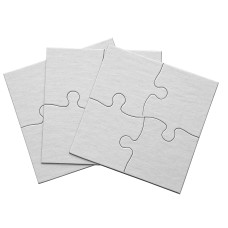 Inovart Lil Ones 4 Piece Blank Puzzle 24 Puzzles Per Package 4X4 White