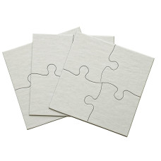 Inovart Lil Ones 4Piece Blank Puzzle 50 Puzzles Per Package 4 X 4 White