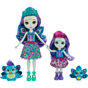 Enchantimals Patter Piera Peacock Sister Dolls 6In 4In 2 Animal Figures Removable Skirt And Accessories Great Toy Fo