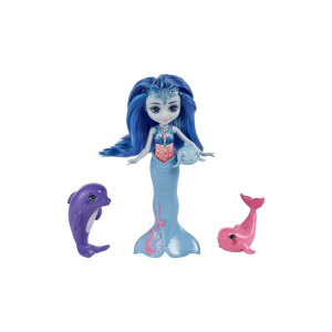 Enchantimals Family Toy Set Dorinda Dolphin Doll 6In With Removable Tail And 3 Dolphin Animal Figures Great Gift For 3 To 8