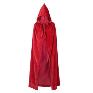 Century Star Unisex Adult Hooded Cloak Long Velvet Cape Halloween Christmas Cloak Party Cape 5171Inches Red Small