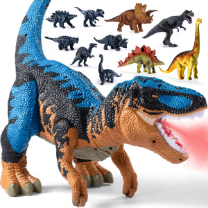 Temi Large Dinosaur Toys For Kids Boys Toddlers 3 4 5 6 7 Years Jumbo Tyrannosaurus Rex With Mist Spray Lights And Sounds One