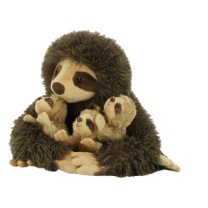 Yohaki Sloth Plush Animal 1102 Cute Stuffed Sloth With 3 Baby Sloths Easter Stuffed Sloth Animal Washable Plush Toys Cute