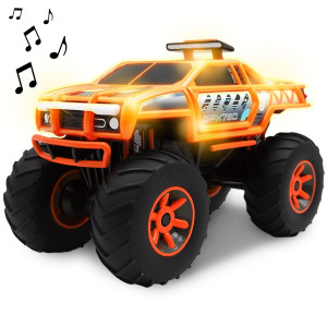 Monster Truck With Lights Sounds Motorized Orange Truck For Boys Girls Toddlers 3