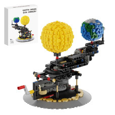 Solar System Model Sun And Earth And Moon In Orbit Building Sets Educational Mechanically Rotating Creative Building Blocks Set