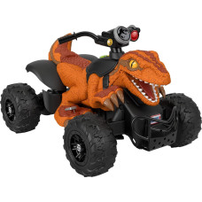 Power Wheels Jurassic World Dinosaur Rideon Toy Dino Racer Batterypowered Atv For Kids With Multiterrain Traction Orange L