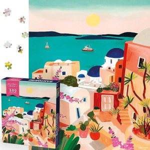 500 Piece Puzzles For Adults - Jigsaw Puzzles 500 Pieces - 500 Piece Puzzle - Santorini - Greek Island - Beautiful And Modern Landscape Jigsaw Puzzles For Adults, Teens And Families