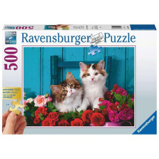 Ravensburger Kittens And Roses 500 Piece Jigsaw Puzzle For Adults Kids Age 10 Years Up