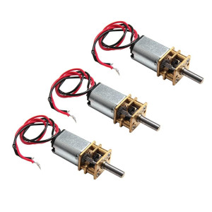 Acxico 3Pcs Mini Micro N20 Gear Motor Dc 3V6V Slow Speed Full Metal Gearbox Diy Robot Car