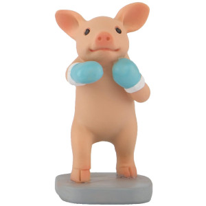 Keepkap Pig Statue Mini Pig Figurine Resin Home Decor Lucky Animal Garden Statue For Micro Landscape Pig Boxer