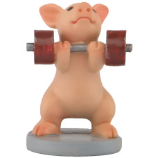 Keepkap Pig Statue Mini Pig Figurine Resin Home Decor Lucky Animal Garden Statue For Micro Landscape Pig Lifts Dumbbells