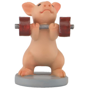 Keepkap Pig Statue Mini Pig Figurine Resin Home Decor Lucky Animal Garden Statue For Micro Landscape Pig Lifts Dumbbells