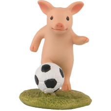 Keepkap Pig Statue Mini Pig Figurine Resin Home Decor Lucky Animal Garden Statue For Micro Landscape Pig Play Football