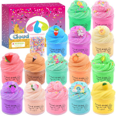 Scented Cloud Slime Kit 15 Pack With Cute Slime Charms Slime Party Favor Putty Toy For Girls And Boys Super Soft And Nonstic