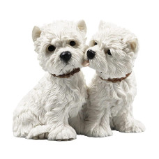 Vbnhgf Couple Dog Statue Doll West Highland Simulation Dog Model Car Decoration Resin Crafts Souvenir 354 275 374 In