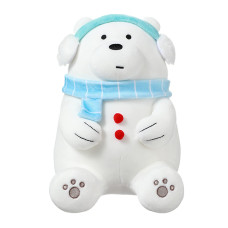 Miniso 10 We Bare Bears Stuffed Animals Toys Snow Ice Bear With Earmuff Kawaii Plushies Sleeping Hugging Toys For Girls Boys