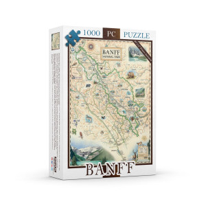 Banff National Park Map Cardboard Jigsaw Puzzle 1000 Pieces